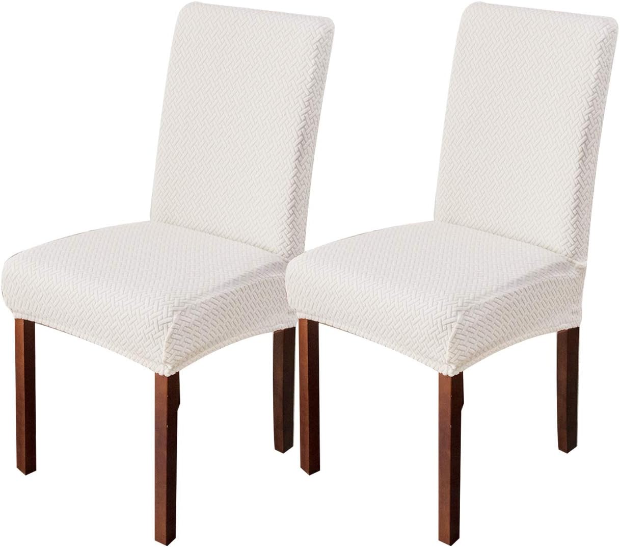 

Jacquard Chair Covers for Dining Room Set of Stretch Slipcovers for Kitchen Parsons Chairs Elastic Soft Fabric Wedding 2pcs