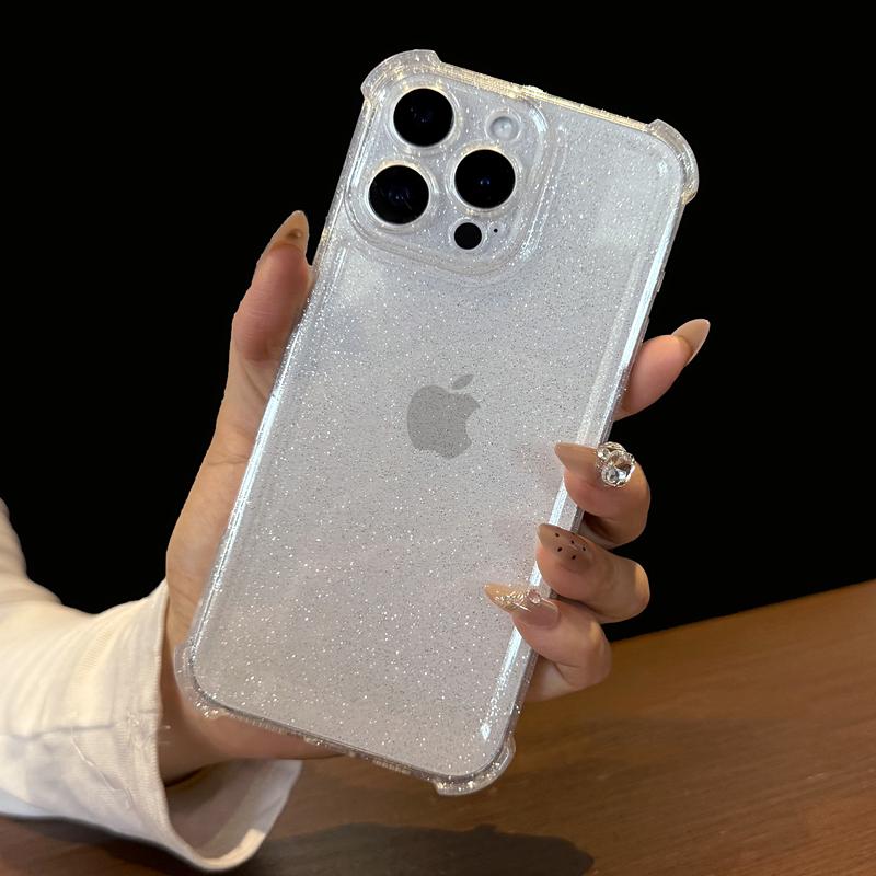 Fashion Glitter TPU Case for iPhone 16 15 Pro Max 14 Plus 13 12 11 Cover Soft TPU Silicone Phone Back Cases