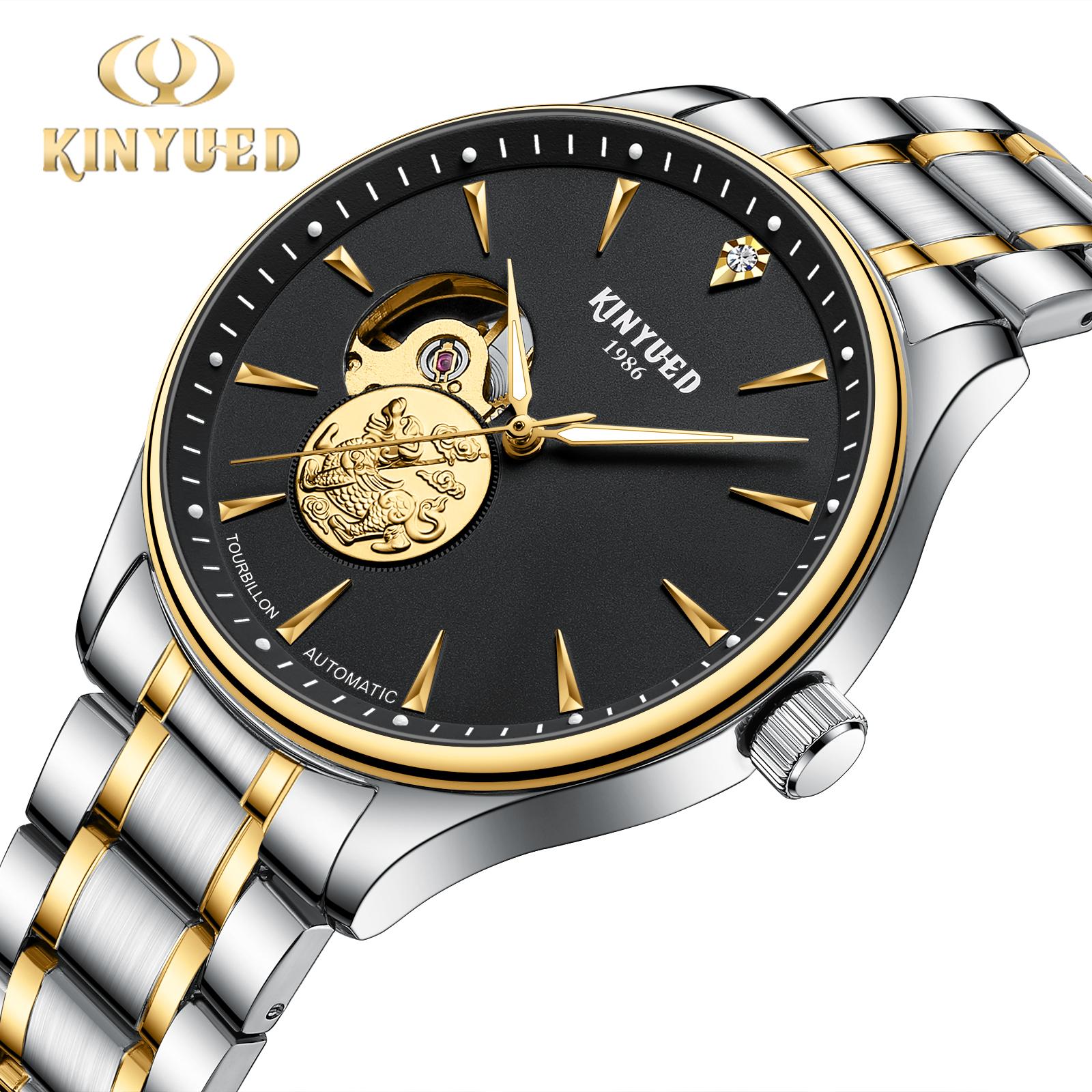 Factory Price KINYUED J085 Black Dial Mens Watches Automatic Luxury Brand Mechanical Watches