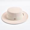 British Style Fedora Hats for Women Fashion Autumn Winter Flat Top Bow Elastic Ribbon Felt Hats Wedding Dress Jazz Cap