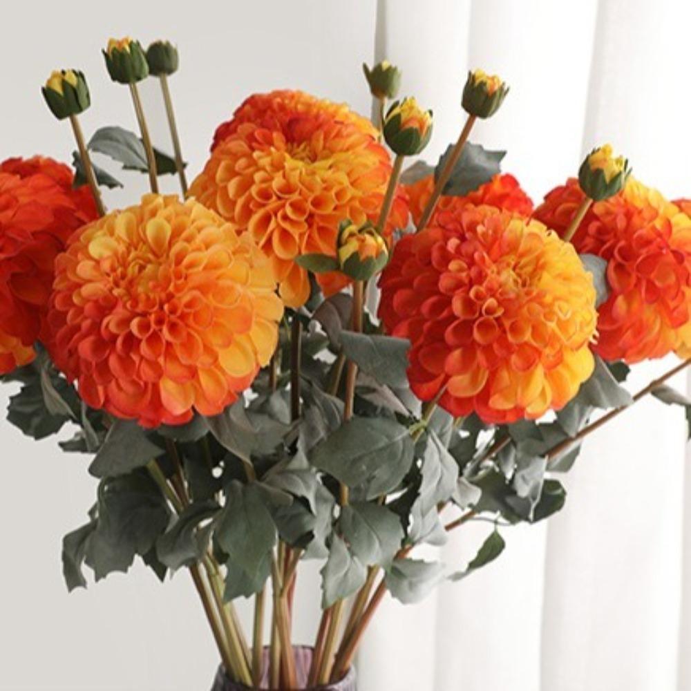80cm Simulation Dahlia Flowers Real Touch Silk Fake Flowers  Garden Decor