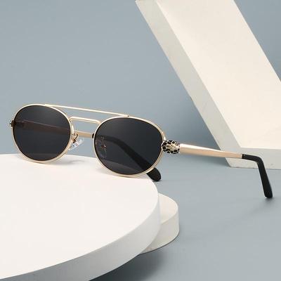 Retro Oval Double-Bridge Sunglasses: High-End, Luxe, UV Protection