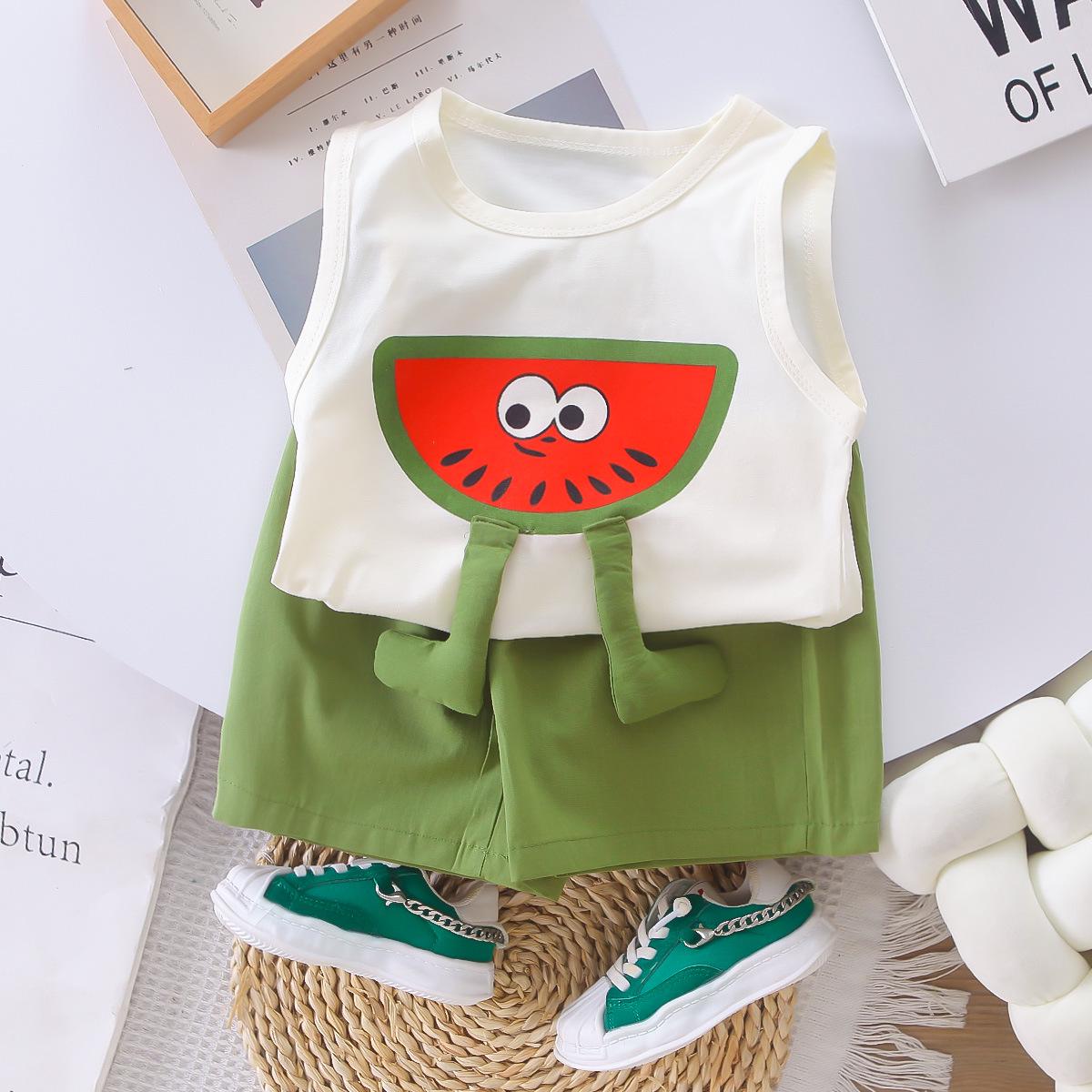 Boys Sleeveless Summer 3D Watermelon Vest Set 2026 - New Arrivals 100 cm