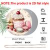 2D Flat Aluminum 7.87 Inch X 7.87 Inch Cake and Macaron Style Wall Decoration. Suitable for Living Rooms, Kitchens, Bars, Cafes, Clubs, Porches