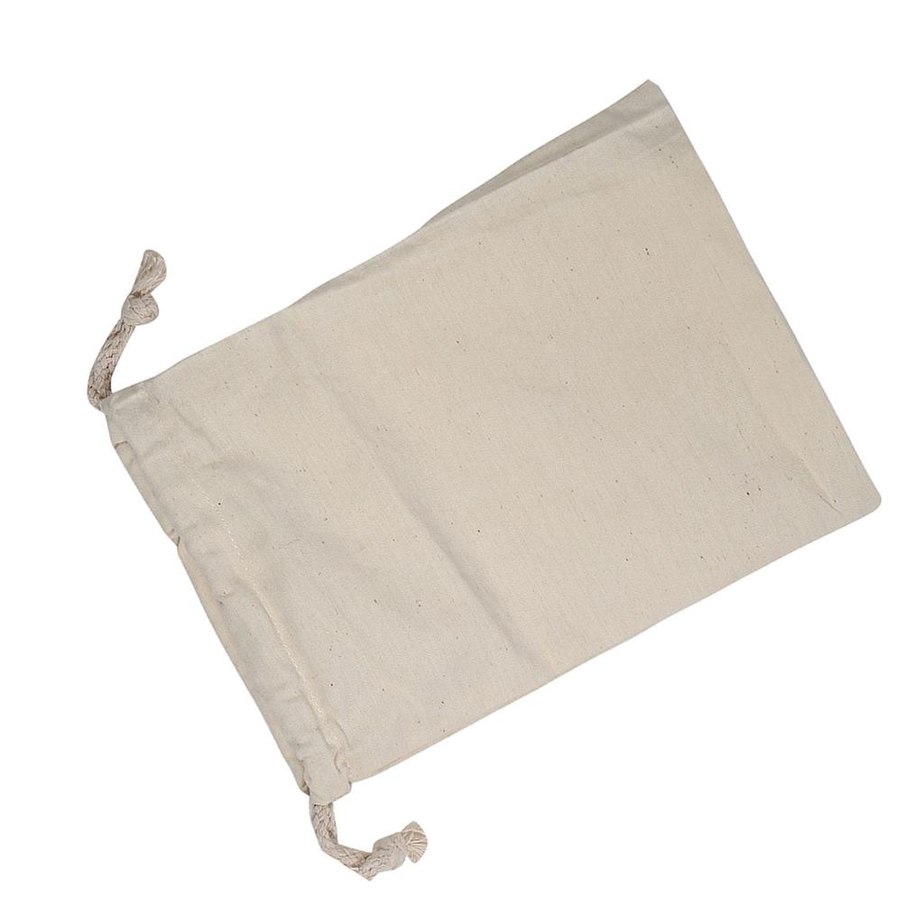Household Plain Cotton Drawstring Storage Laundry Sack Stuff Bag for Travel Home Use