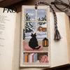 Delicate Stitching Bookmark DIY Stitch Kit for Adults Beginners, Seasonal Cat Retro Handmade Embroidery Kit, Gifts Lovers, Readers Craftsmanship