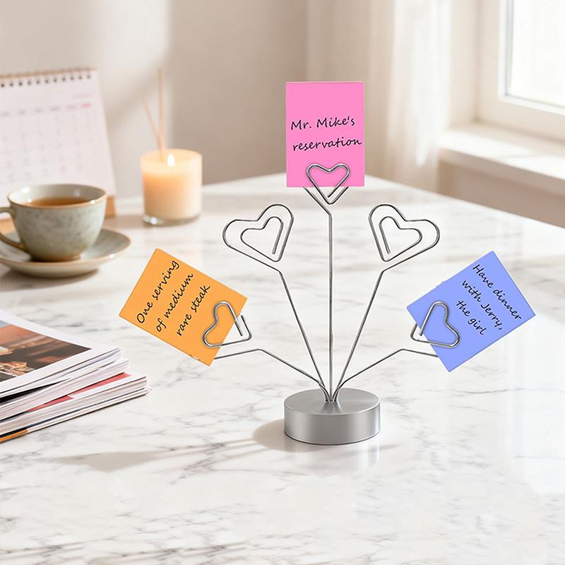 Creative Note Clips Business Card Holder Po Stand Desk Organizer Household Decor Office Decoration Supplies Valentine Party