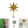 Christmas Tree Top Star Led Glitter Iron Art Decor For Holiday Celebration
