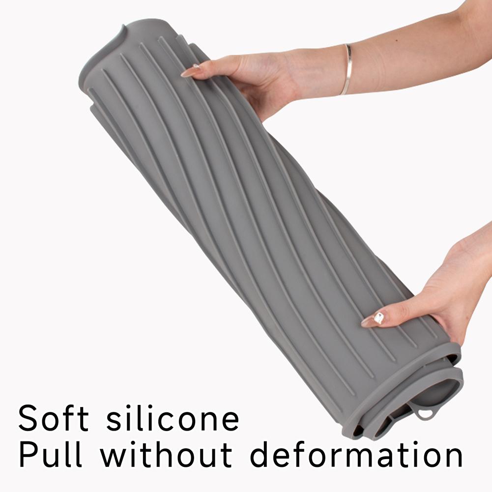 Silicone Dish Drying Mat Non-Slip Drying Mat Heat Resistant Diversion Opening Slope Drainage Pad Kitchen Pans Tableware Coaster
