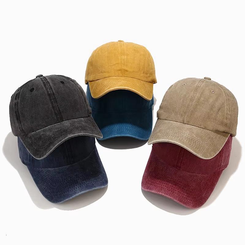 2025 New Spring Summer Cap Washed Cotton Baseball Cap Men Women Casual Adjustable Outdoor Trucker Hat Snapback Casquette
