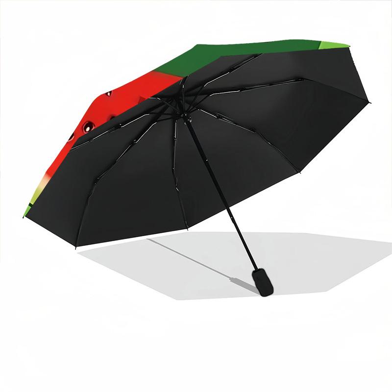 1PC Watermelon Slice Automatic Folding Umbrella, Portable & Foldable Design with 8 Ribs, 26