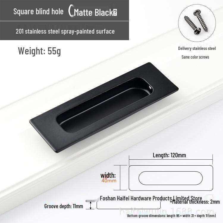 304 Stainless Steel Concealed Embedded Sliding Door Pull Handle