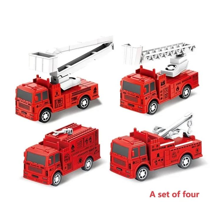 

4/6Pcs Mini Inertial Pull Back Engineering Car Collection Child Children Cartoon Playthings Birth Date Present