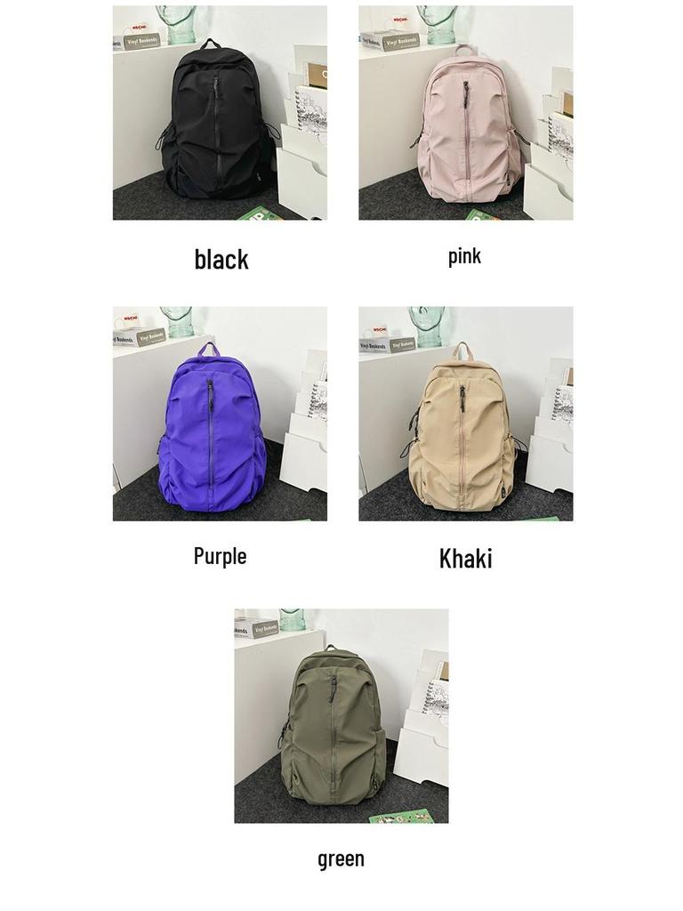 Versatile Japanese-Style Solid Color Backpack for School, Sports, and Travel