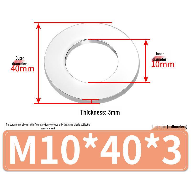 Jin Juntai Thick & Thin Stainless Steel Flat Washer, Round M10-M36