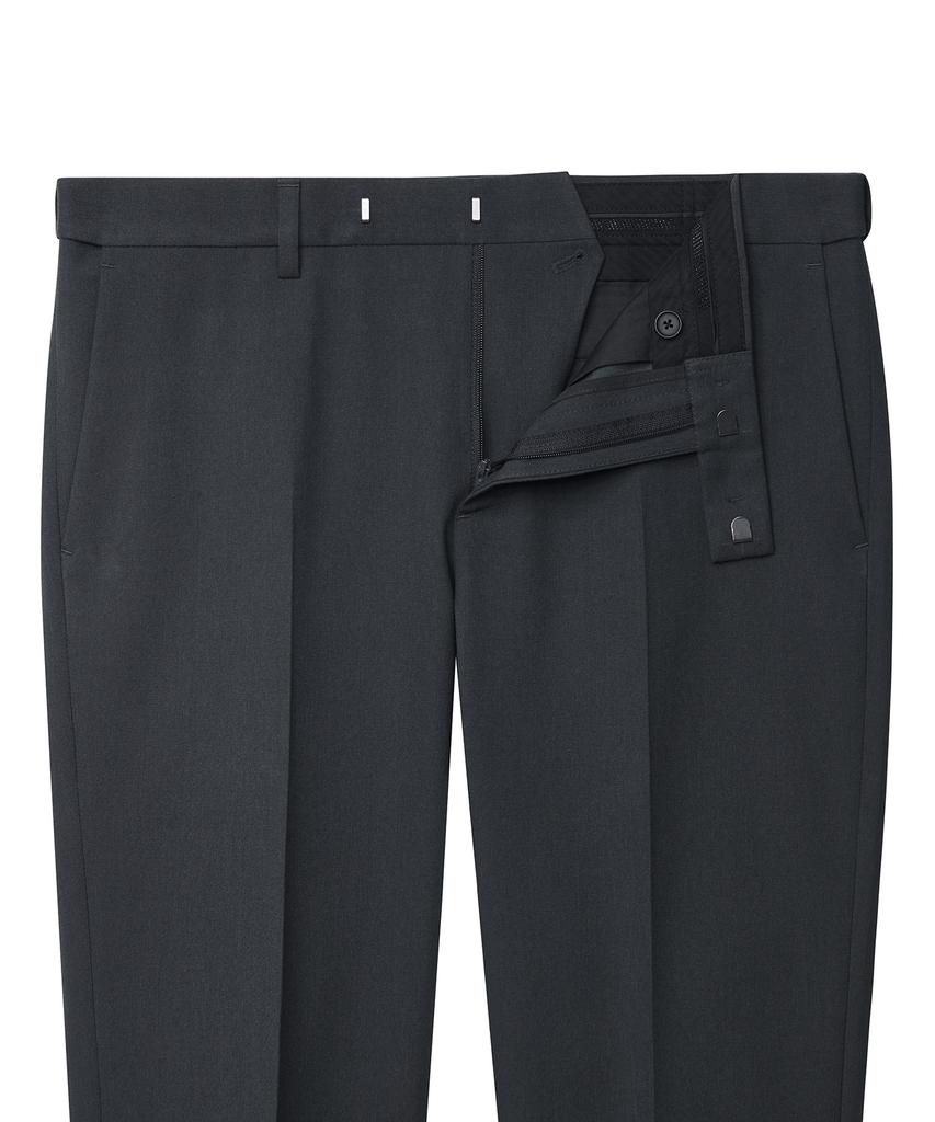 MUSINSA STANDARD Skinny Hidden Elastic Waist Crop Slacks [Gray]