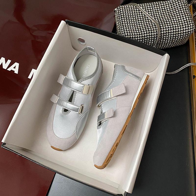 S Yixinda Double Velcro Soft Sole Soft Surface Ballet Single Shoes Mary Jane Sports Casual Shoes Women