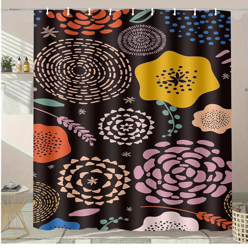 Simple Alpaca Washable Dirt-Resistant Shower Curtain Shower Head Waterproof Polyester Bath Curtain For Home Decor Accessories