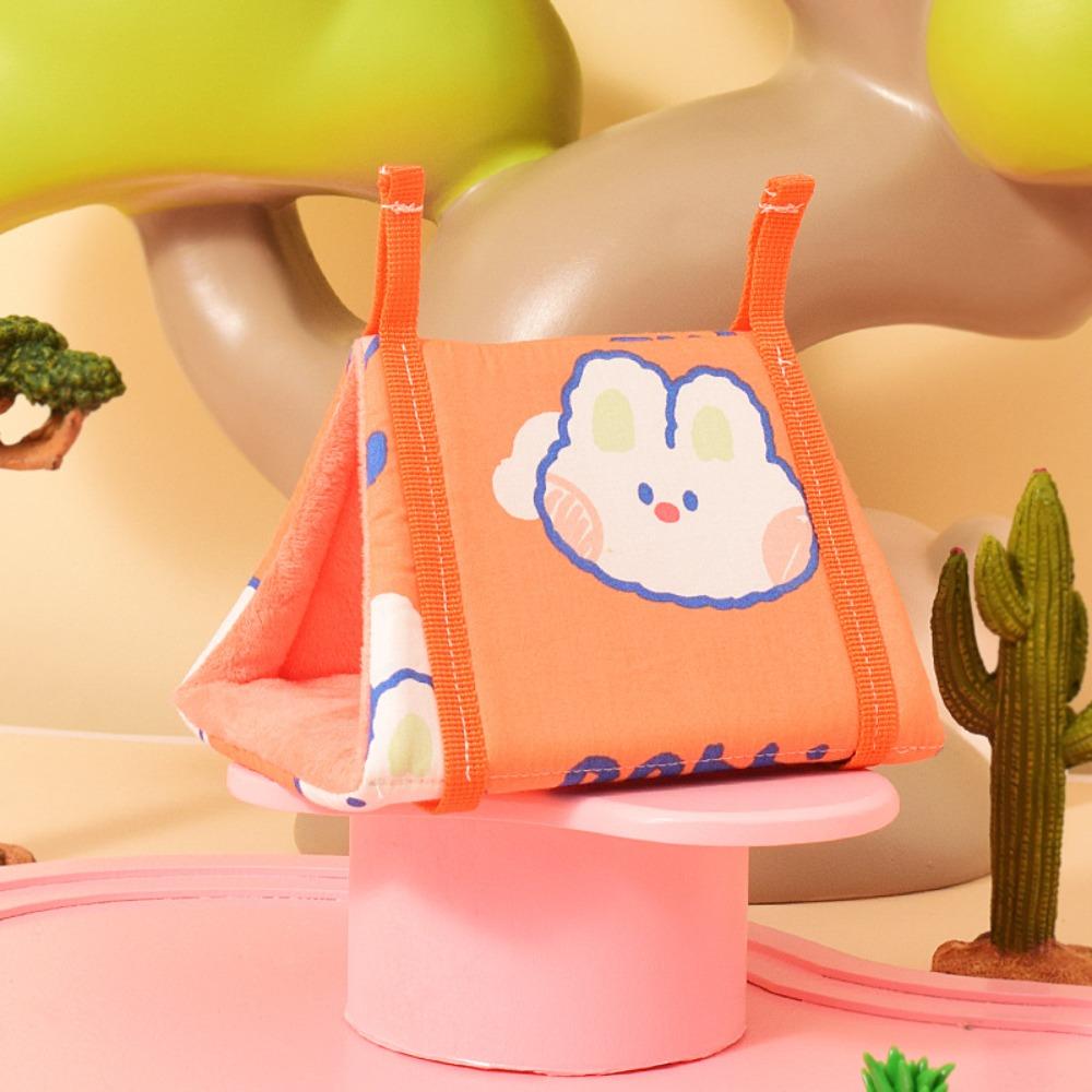 

Hanging Weight-Bearing Bird Nests Triangle design Parrot Nests Plush Snuggle Cave Small Pet Use M-Miju Rabbit
