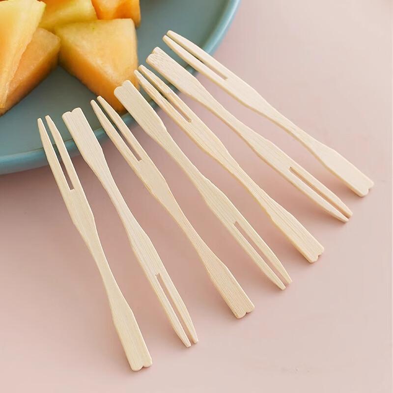 Transparent Bamboo Knot Disposable Fruit Forks, 800 Count