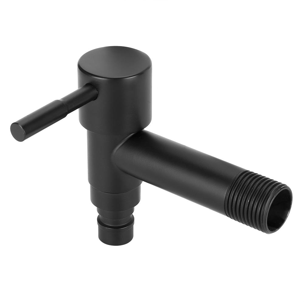 G1/2in Black Stainless Steel Washing Machine Faucet Single Cold Sink Faucet Water TapBlack Short