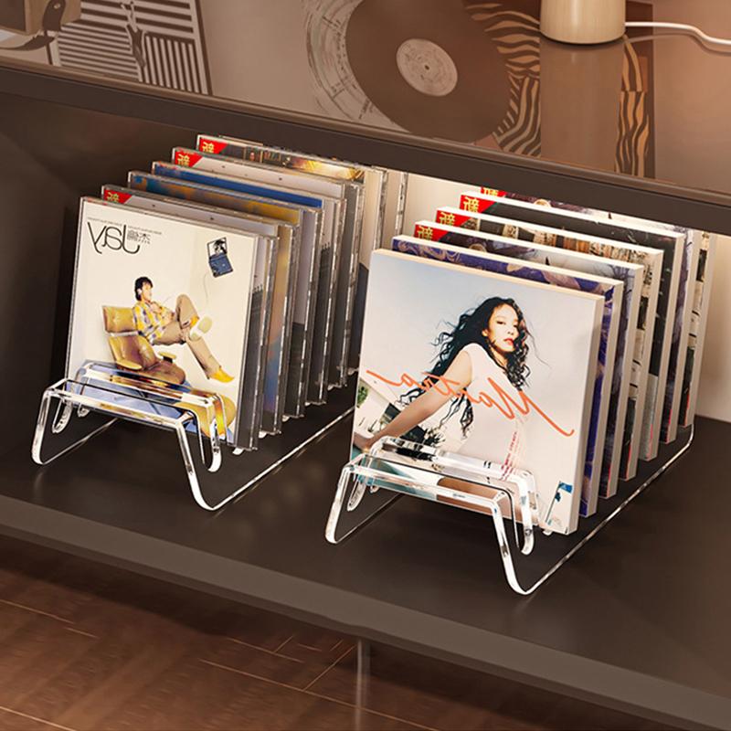 Stojak na płyty CD, Stojak na albumy, Przezroczysty stojak do przechowywania płyt i kaset, Wielofunkcyjny stojak na ladę