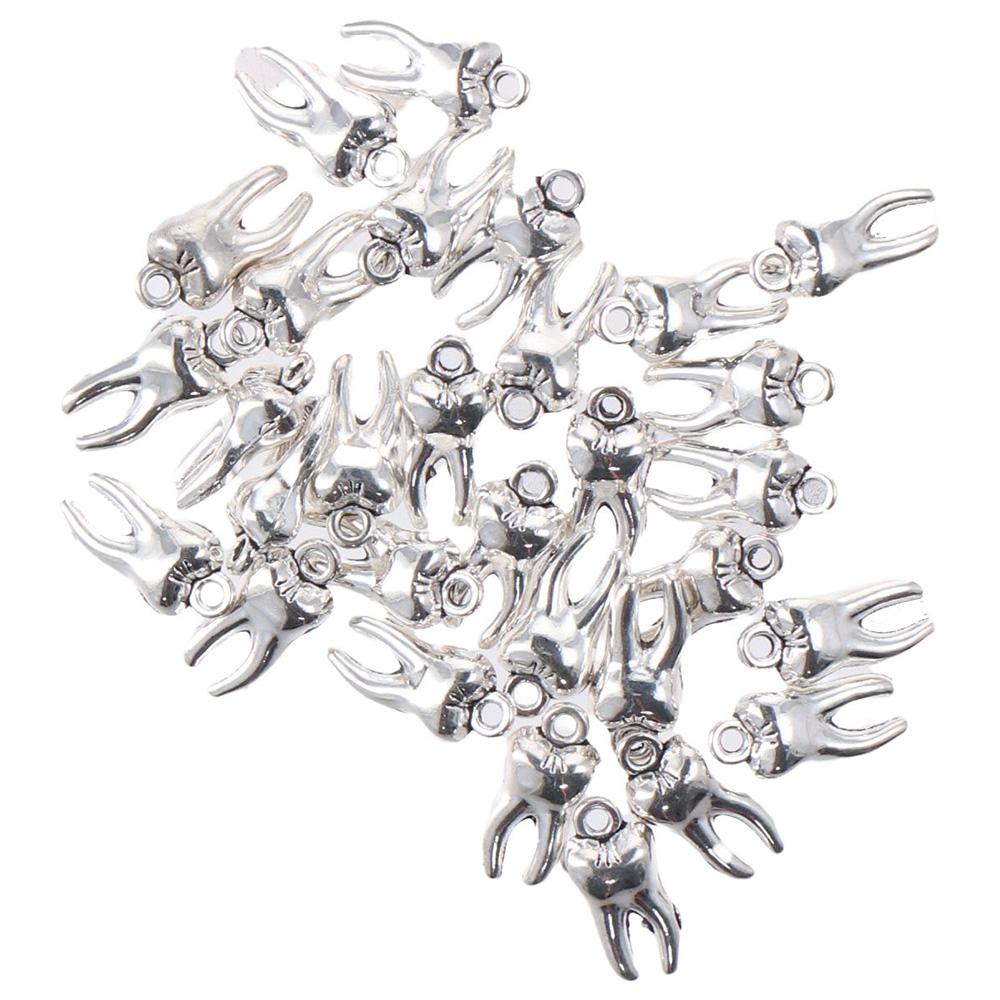 

30pcs Silver Alloy Charms 7*15mm Necklace Findings Supplies DIY Craft Women