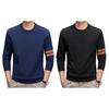 Men Fall Winter Sweater with Stretchy Cuffs And Hem Round Neck Thickened Keep Warm Solid Color Long Sleeves Mid Length Top