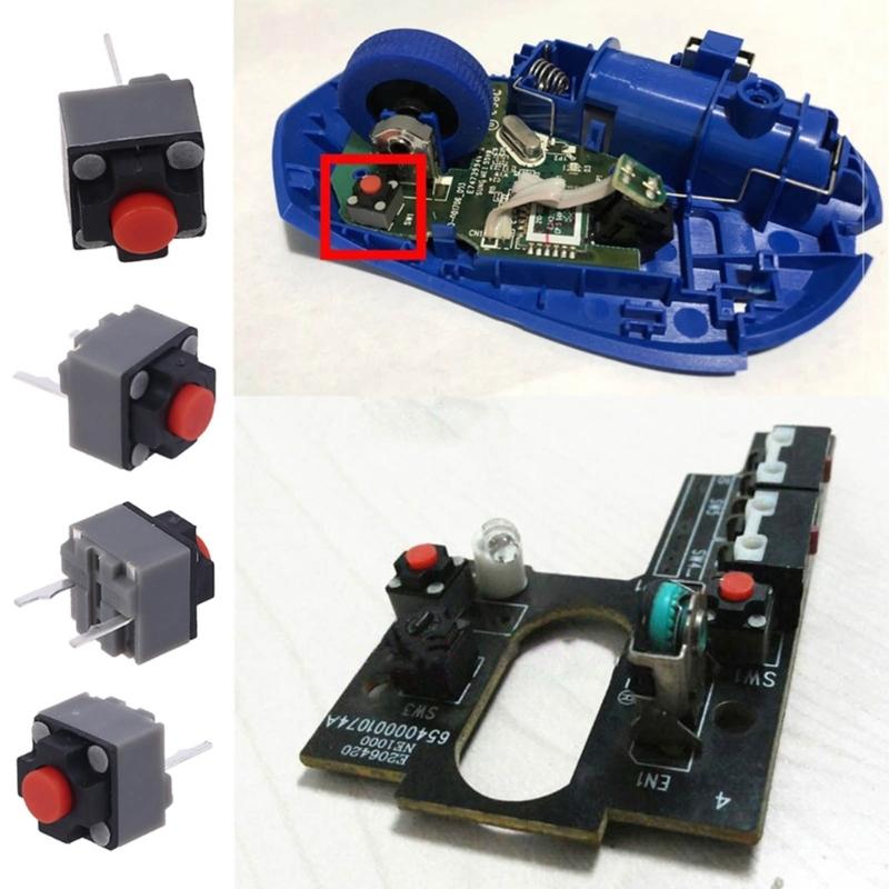10 Stück 6x6x7,3mm Kailhs Silents Taster Drahtlose Maus Mikroschalter mit Geräuschloser Bedienung für Gamer und Büro