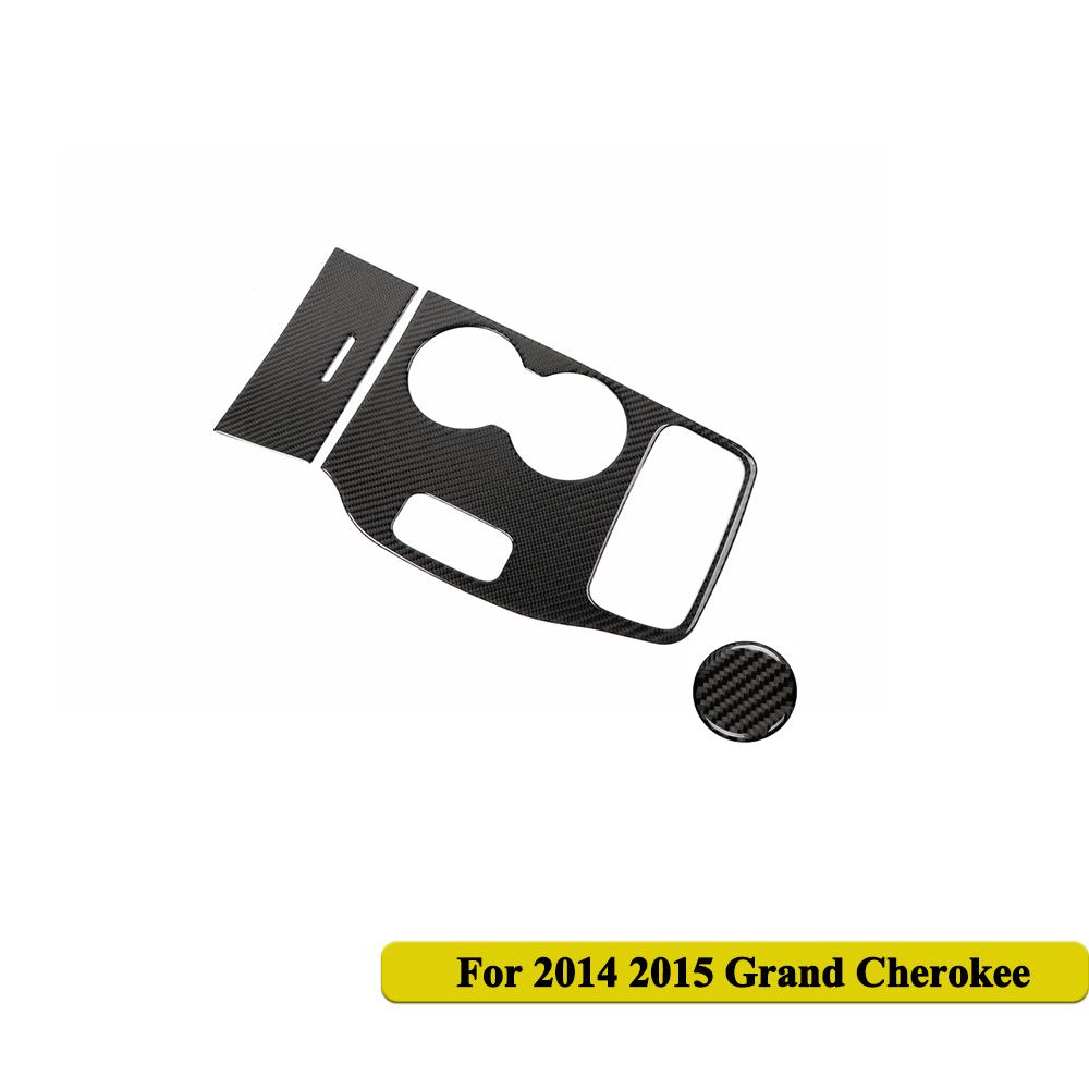 Gear Shift Panel Cover Carbon Fiber For Jeep Grand Cherokee 2011-2015 2016-2018 Switch Knob Cover Trim Car Stickers Accessories