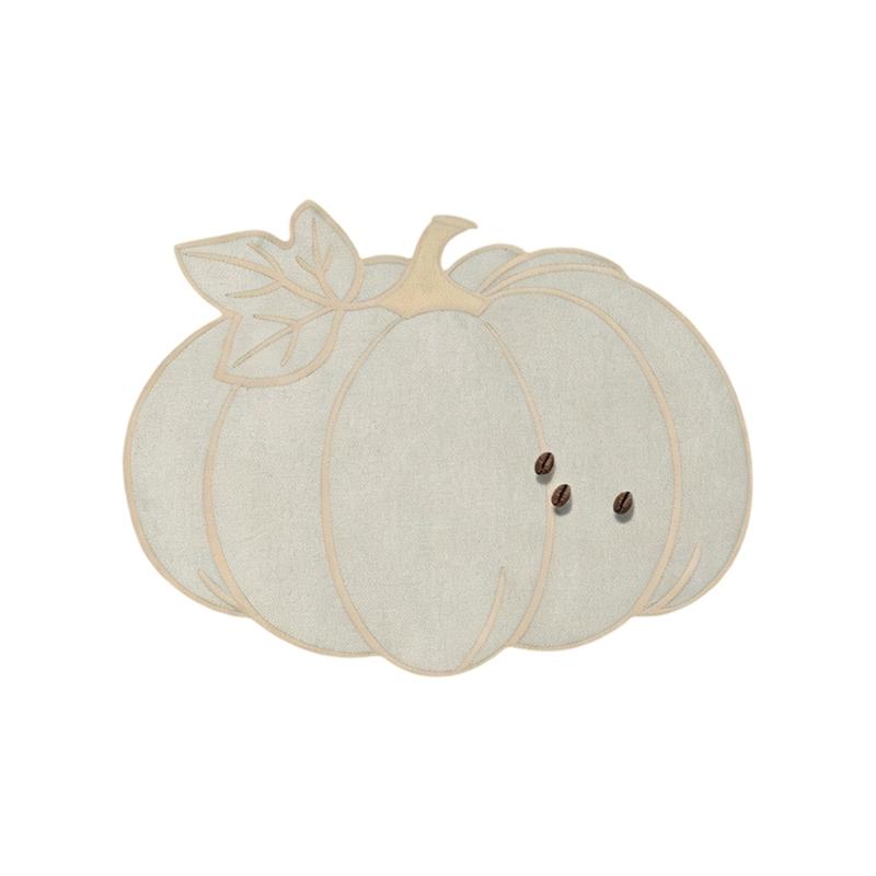 Elegant Embroidered Pumpkins Leaf Placemat For Halloween Dining Table Decoration Waterproof And Heat Resistant Kitchens Tableware