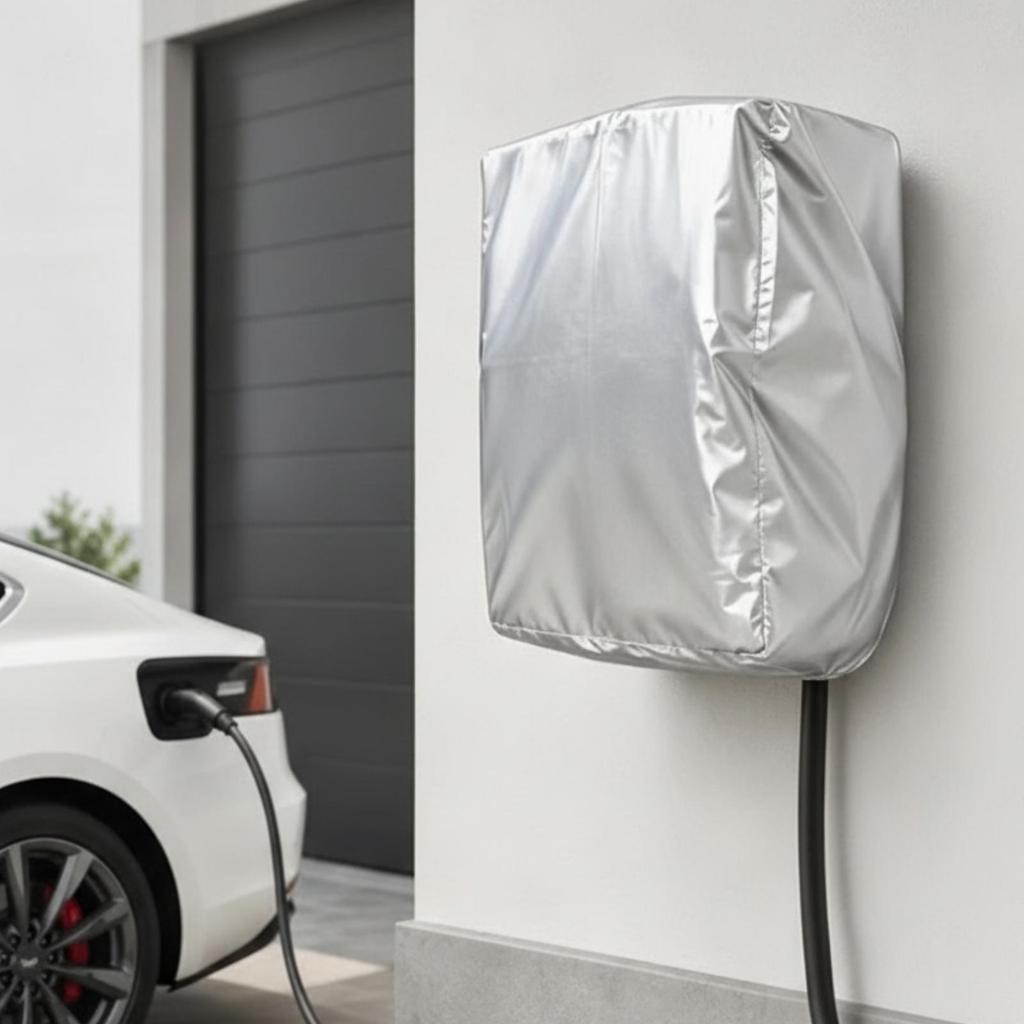 Charging Station Cover Dustproof WallMounted EV with Drawstring Closure WaterResistant Gray a
