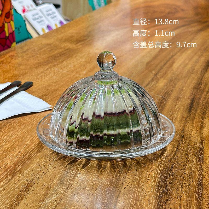 Luxuriöse transparente Kuchenschale mit Deckel Dim Sum Schale Obst Snack Schale Tischdekoration Küchengeschirr