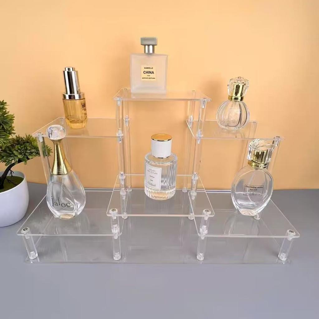 Acrylic Perfume Shelf Multi-layer Cosmetics Storage Rack Stepped Dressing Table Desktop Organizer for Skin Care Products