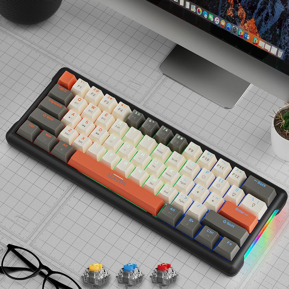 

LEAVEN K610 1.6м Дротова 61-клавішна Механічна клавіатура для кіберспорту з водяним охолодженням, Класична версія As Shown H