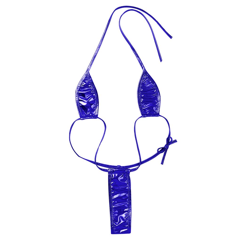Women Sling Shot Thong Micro Bikini Halter Lingerie Set