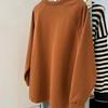 Sweatshirt for Women Autumn Winter Solid Color Thickened Warm Stretchy Long Sleeve Oversize Tops