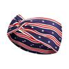 Retro Star Stripe Twisted Sweat Absorbing Yoga Running Headband for Sports and Party Decoration Unisex Stretchy Hair Band