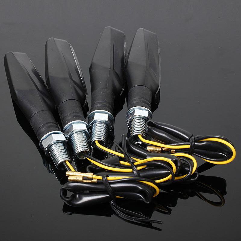 4pcs Universal 12LED Motorcycle ATV Turn Signal Indicator Light Blinker Amber