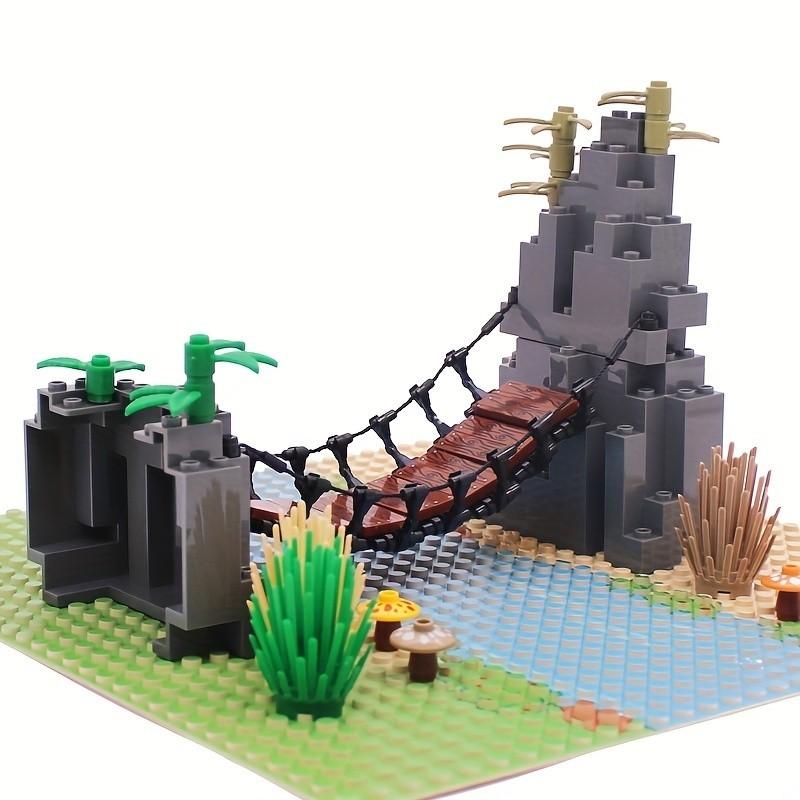 Drawbridge Set Mountain Bridge Stone Classic MOC Bricks Accessories Constructor Building Blocks Parts 6083 23996 63141