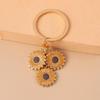 Cute Enamel Sunflower Keychain Women Girls Flower Key Ring Pendants for Handbag Decor DIY Handmade Jewelry Gifts