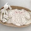 Sweet Floral Baby Girl Long Sleeve Bodysuit Cute Spring Romper For 100 Days Celebration