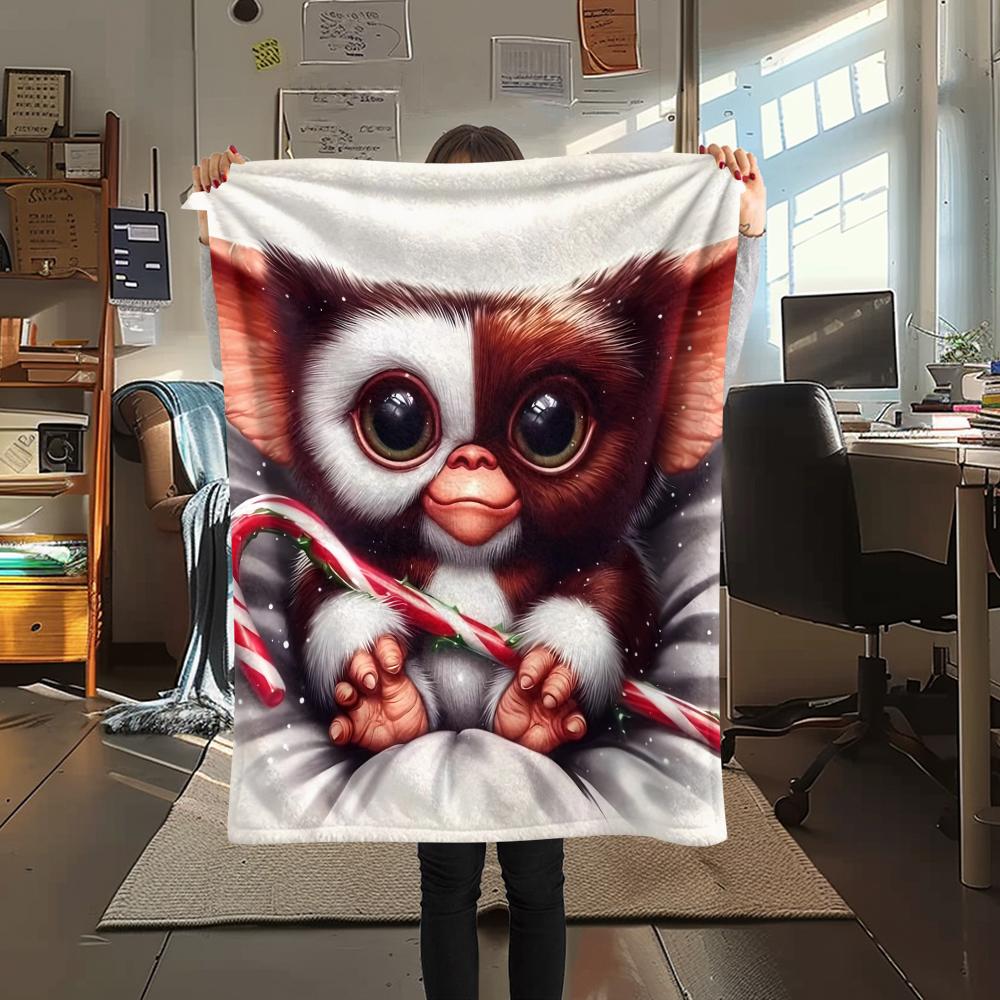 1pz Coperta in Flanella con Stampa Gremlins, Alta Qualità per Tutte le Stagioni, Arredamento per la Casa, Calore e Comfort, Perfetta per Regali di Natale