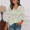 3/4 Sleeve Shirts For Women  Print Graphic Tees Blouses Casual Plus Size Basic Tops Pullover