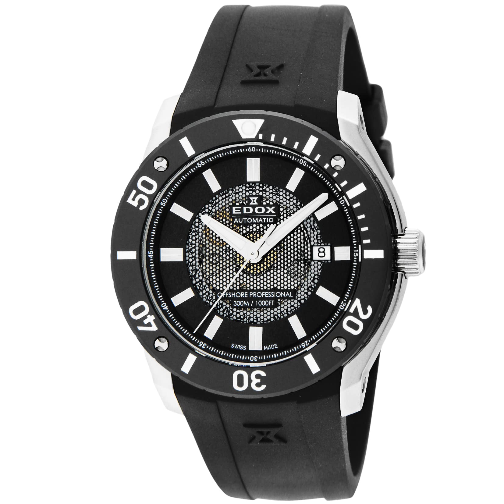 

Watch CHRON Professional Dial Stainless Steel Sapphire Glass Automatic 300M Water Resistant Reverse Rotating Bezel 45MM Swiss Watch Black [EDOX] чорний