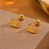 Cute Micro Cubic Zircon Heart Shape Stud Earrings For Women Girls Stainless Steel Butterfly Earring Ear Piercing Jewelry Gift