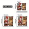 Christmas Santa Tree Pet Curtains Polyester Light Blocking Living Room Bedroom Decor Set Of 2 Made With Rod Pocket Machine Washable