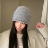 Simple knitted crimped stacking hat women's autumn and winter new face small versatile atmosphere wool hat