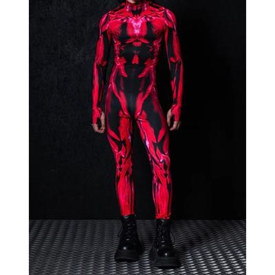 Halloween Strumpfhosen 3D Digitaldruck Erwachsene Cosplay Einteiliges Kostüm Männer Bühnenperformance Jumpsuit Dance Party Outfit
