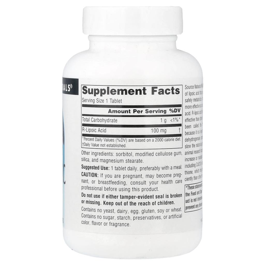 Source Naturals, r-Lipoic Acid, 100 mg, 120 Tablets